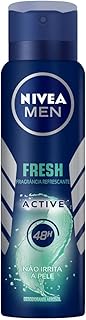 NIVEA MEN Desodorante Antitranspirante Aerossol Fresh Active 150ml - Proteção prolongada de 48h, com extratos marinhos, refrescância prolongada, sem alumínio, corantes e conservantes