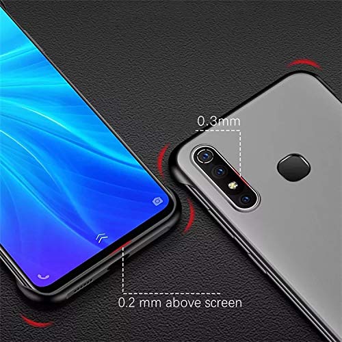 Image of REALCASE Infinix Hot 8 Back Cover Case | Slim Translucent Frameless Matte Hard Back Skin | Soft TPU Shock Proof Bumper Back Cover Case for Infinix Hot 8 (F-Black)