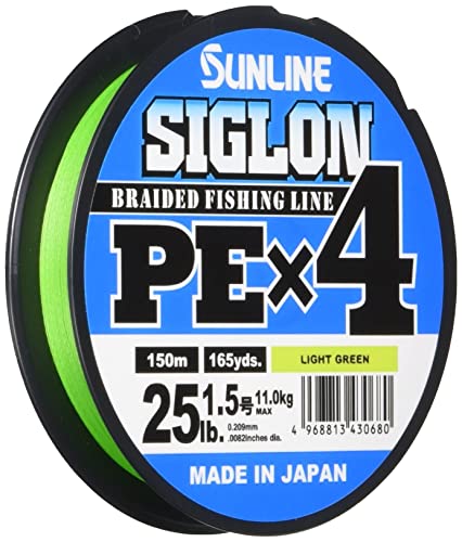 Unbekannt Sunline Siglon PE X4 Light Green - Hilo trenzado para pesca de spinning, 150 m, diámetro de carga: 0,171 mm, 7,7 kg