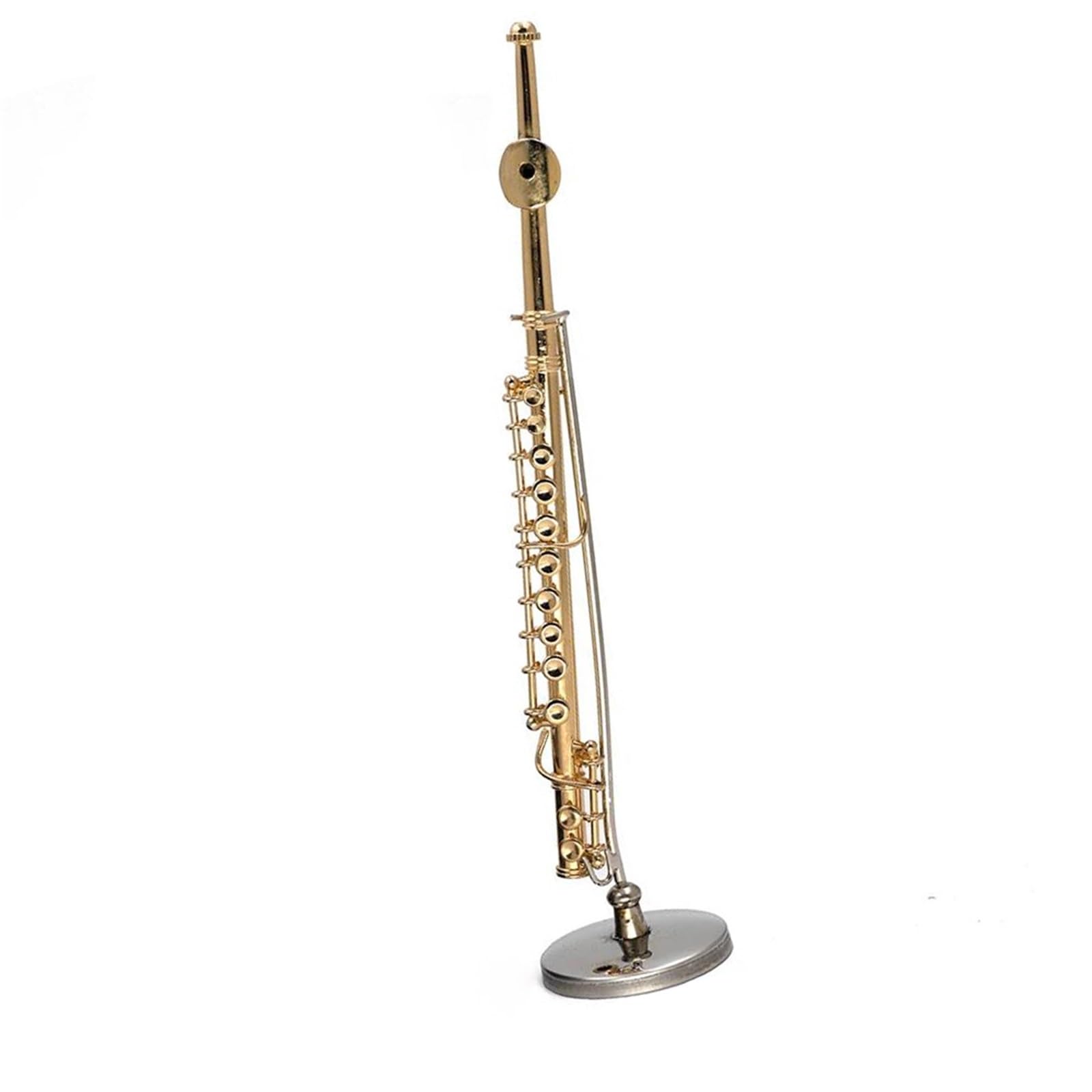 Ornamente für Musikinstrumente Miniatur Flötenmodell aus reinem Kupfer Ornamente für Musikinstrumente(Gold,18cm)