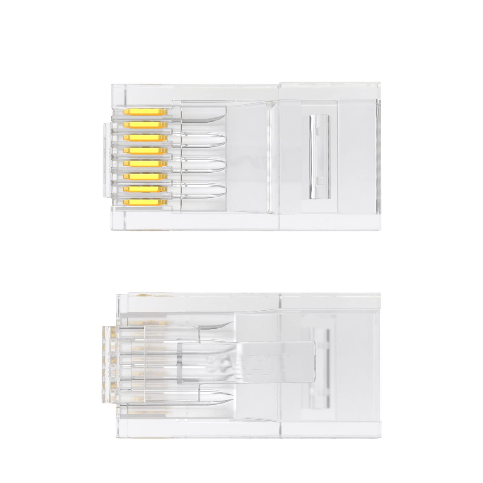 Lot de 50 connecteurs RJ45 Cat 6 - Connectivité transparente pour câble Ethernet UTP solide ou toronné (50, catégorie 6)