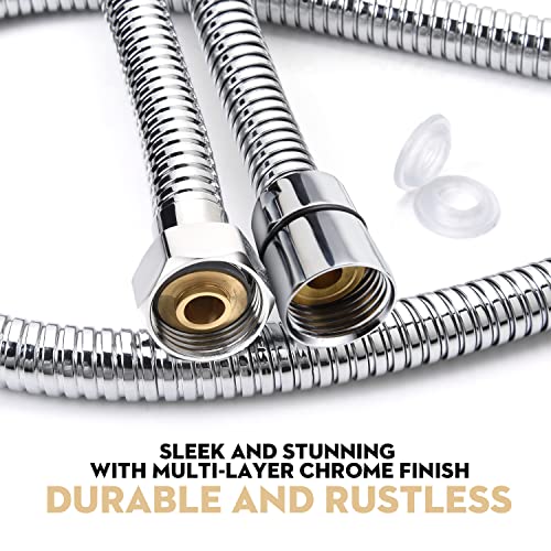 Blissland Shower Hose Extra Long 118 Inches Chrome Handheld Shower Head Hose With Brass Insert And Nut - Lightweight And Flexible #TOP1