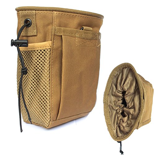 CREATRILL Tactical Molle Drawstring Magazine Dump Pouch, Military Adjustable Belt Utility Fanny Hip