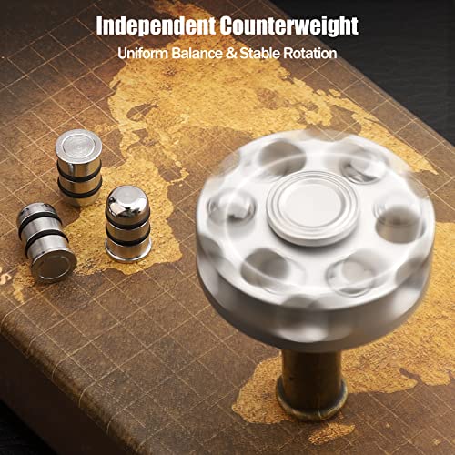 Metal Fidget Spinner Toy for Adults Kids Cool Alloy Hand Finger Spinner Cube Toy for Stress Relief Anti Anxiety Spinning Toys Gifts for Christmas Halloween Stocking Suffer Classroom Prizes(Sliver) - Image 4