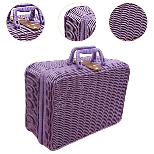 Panier de rangement tissé main haut de gamme style valise XL - 4