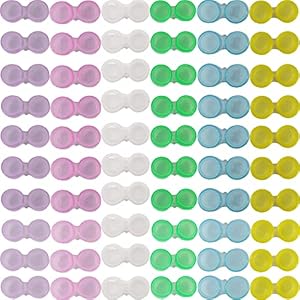 TIHOOD 60個 コンタクトレンズケース コンタクトレンズホルダーボックス 左右目 コンタクトレンズコンテナ 6色