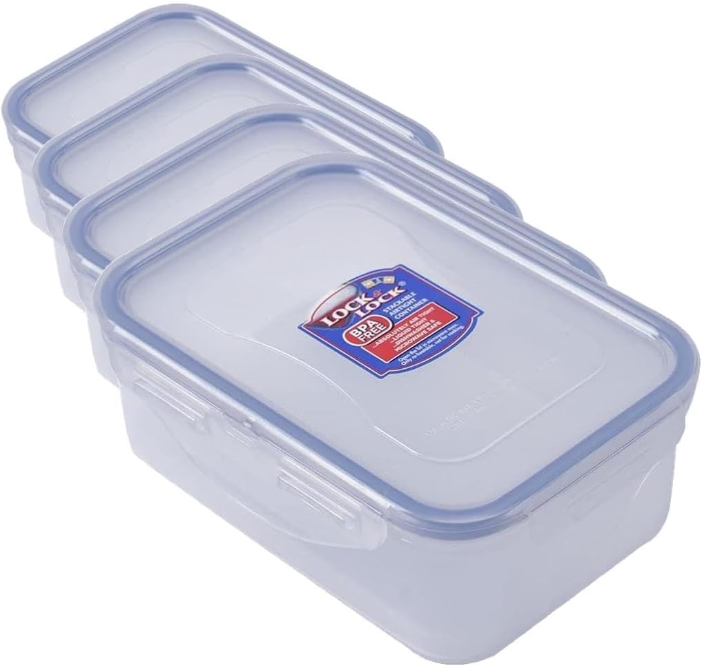 LOCK & LOCK LocknLock Easy Essentials Rectangular Butter and Cheese Container Food Container, Small, 15.0 Ounce - Clear