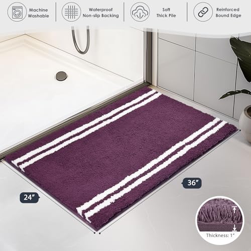 Tapis de douche violet pour baignoire et évier de salle de bain - 8