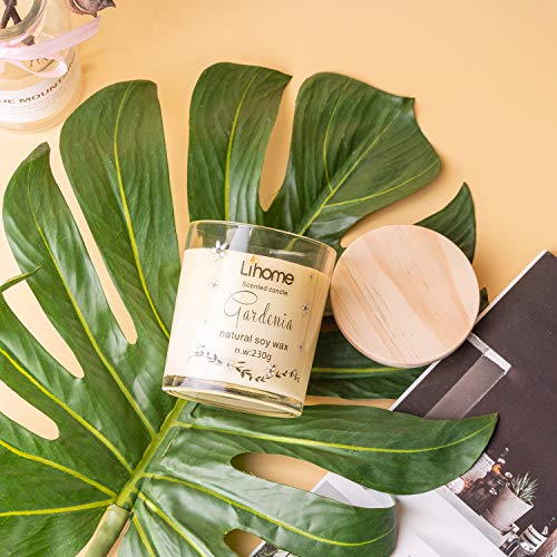 Gifts for Women, Men - Scented Candles 100% Pure Natural Soybean Wax with Plant Essential Oils for Stress Relief Aromatherapy (Gardenia)