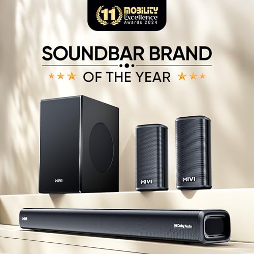 Image of Mivi Fort H750 Soundbar Dolby Audio[] Home Theatre -750W | 5.1 Channel | 3 in-Build Speakers | 2 Satellite Speakers | 1 Sub-woofer | Multiple EQ & Input Modes | Made in India Sound bar