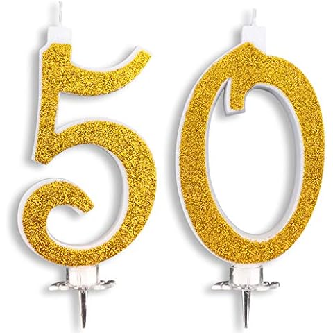 CartaIn Net Velas Maxi 50 años para tarta fiesta cumpleaños boda 50 años Cover
