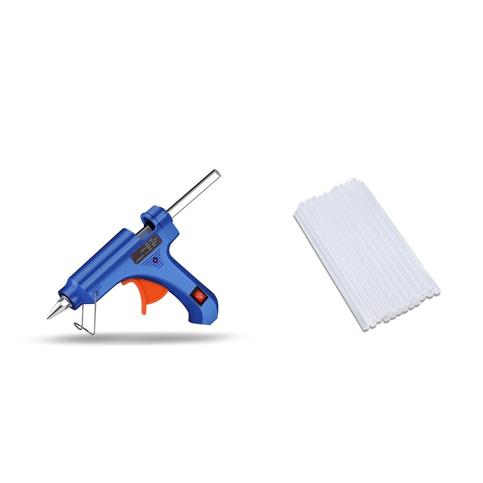 Cordless Hot Glue Gun Mini Hot melt Glue Gun 40W High Temperature Silicone Gun,DIY Projects, Repairs,Artistic Creation,with 1-50pcs 7mm Glue Sticks Long Standby Time (Color : Blue, Size : 50pcs sti