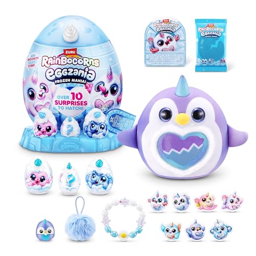 Rainbocorns Eggzania Frozencorn Mania de ZURU, Peluche Coleccionable para niñas Mayores de 3 años(FROSTINE)