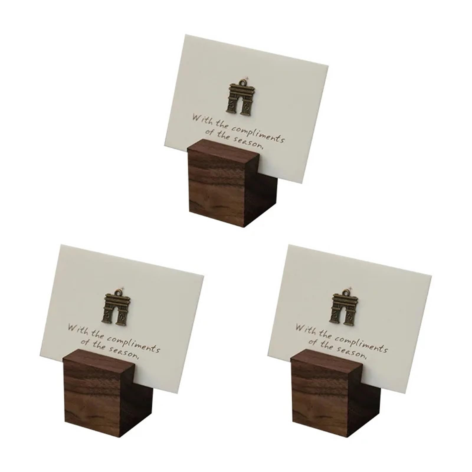 2 Stück Massivholz-Notizblock, Preisschild, Hotelmenü, Postkarten-Basis, Ausstellungsstand, Fotokartenhalter, Grußkartenhalter Für Tischplatte(22x80mm)