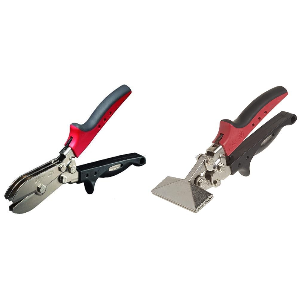 MalcoC5R 5-Blade Pipe Crimper and S2R Hand Seamer with RedLine Ergonomic Handles - Metal HVAC Duct and Sheet Folding Tools