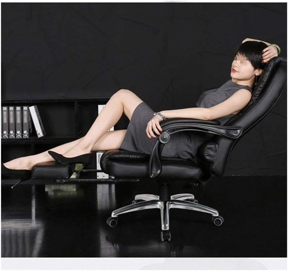 Silla ejecutiva ergonómica de Oficina con Estructura de aleación de Aluminio, Respaldo reclinable, Altura Ajustable, cojín de Esponja de Alta Densidad y Base giratoria. Cómoda