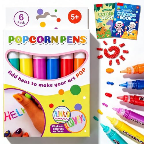 QTERHYD Popcorn Penna,3d Pennarelli A Bolle Di Popcorn,Penne Per Pittura...