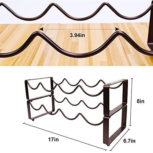 Obloved Metal 2 Tier Countertop Wine Rack, Wine Cabinet Counter Wine Rack Holder And Storage Wine Rack Stackable-Hold 8 Bottles #TOP5