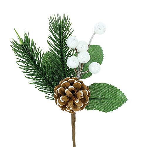Stefanazzi Pico de Pino navideño de 10 Piezas con piñas y Bayas Decoraciones de árbol de Navidad Ramas Decorativas para una Guirnalda de Centro de Mesa Realista Cover