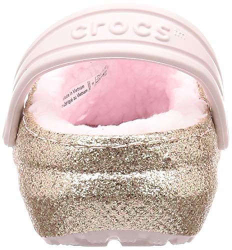 Crocs Classic Glitter Lined Clogs | Kids' Slippers, Gold/Barely Pink, 10 Us Unisex Toddler #TOP2
