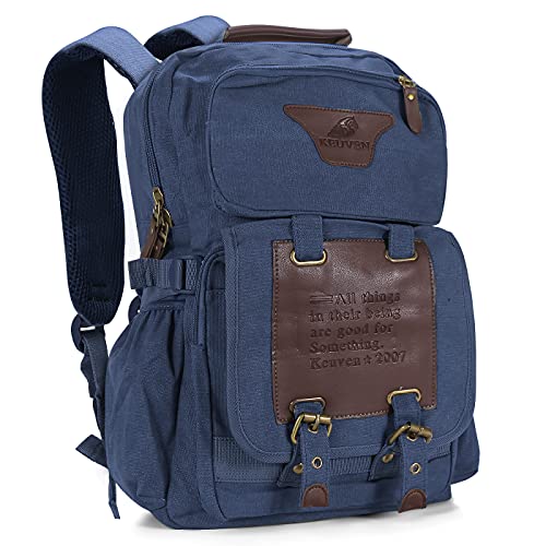Mochila Masculina Feminina Escolar Grande Trilha Lona Notebook 17 polegadas (AZUL)…