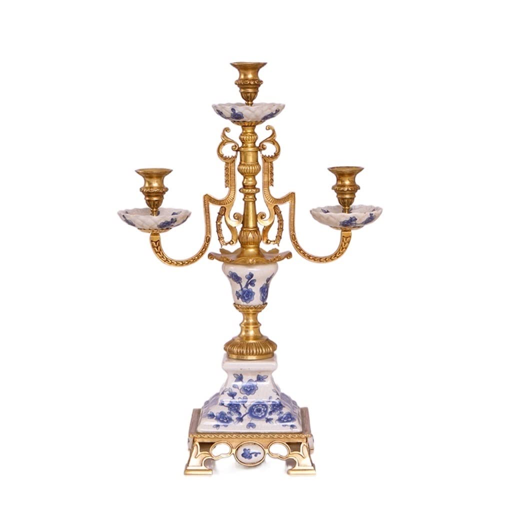 Bougeoirs Nordic Retro en laiton et céramique pour table élégante