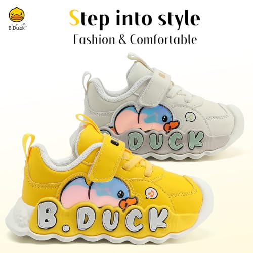 Toddler Shoes for Girl and Boy Kids Shoes Toddler Sneakers Girls Shoes [Cute Cartoon Duck] Toddler Running Shoes Toddler Sneakers for Toddler/Little Kid Shoes Size 4-19 Yellow2