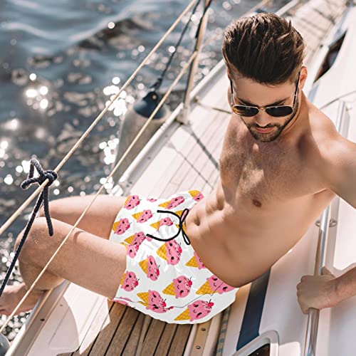 Maillots de bain pour hommes JDEZ : short de plage imprimé crème glacée - 2
