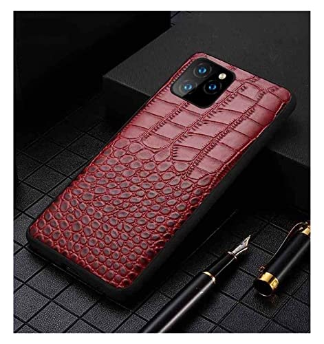 Coque iPhone 11 crocodile en cuir pour homme couleur vin