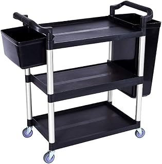 LAJUU Trolleys,Beauty Salon Cart Trolley 3 Tier Catecart for Hotel, Kitchen Cart Tea Wagon Beauty Salon Spa Trolley Bus Cart Storage Rolling Cart, 150Kg Capacity