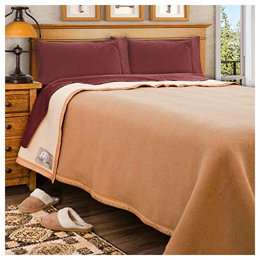 Poyet Motte Aubisque 500GSM Heavyweight 100-Percent Wool Blanket (King, Doe/Natural)