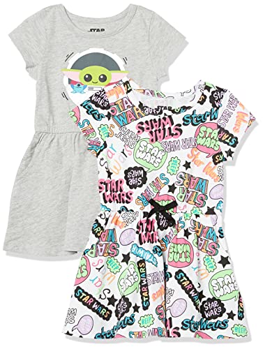 Amazon Essentials Disney | Marvel Frozen | Princess Vestidos de Cintura Ceñida de Manga Corta y...