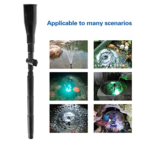 Plastic Fountain Nozzle 1/2, The Small Pool Sprayer Fountain Nozzle For Garden, Ponds, Tabletop Fish Ponds, 15 Pcs Of Set, 3 Fountain Shaped, Pool Aerator Nozzle, Black -S #TOP3
