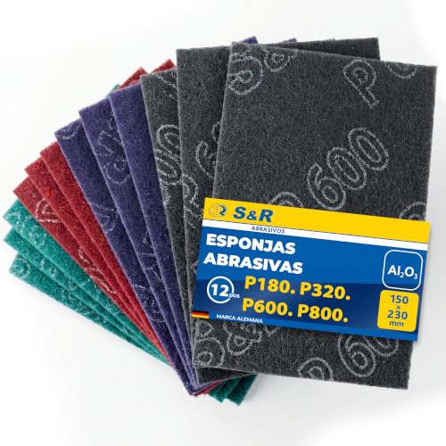 Miniatura 9 de S R 12 Esponja Abrasiva De Liajdo Papel De Lijar Metal Madera Acero Acero Inoxidable. Almohadillas Para Lijar De Bricolaje. 12 Esponjas 3 X Grano Fino Y Grueso: 180 320 600 800