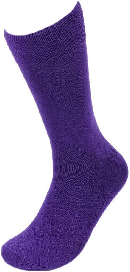 Feraricci Solid Color Casual Dress Socks for Men - Colorful & Comfortable Crew Socks