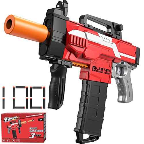 Holiky Automatic Toy Gun for Nerf Guns Darts, Toy Machine Guns for Boys with 3 Motorized Modes, DIY Toy Foam Blasters & Guns with 100 Refill Bullets, Birthday for 6 7 8 9 10 Years Old Kids