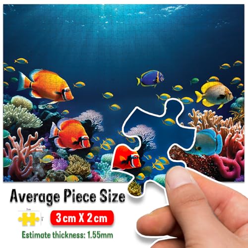 Image of Ocean World Jigsaw Puzzle - 1000 Piece Puzzle | Underwater & Marine Life Brain Game | Educational Gift for Puzzle Lovers and Sea Enthusiasts