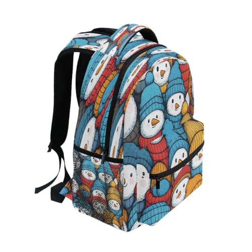 School Backpack Bookbags Travel Schoolbag Colorful Snowman Hat for Teens Girls Boys2