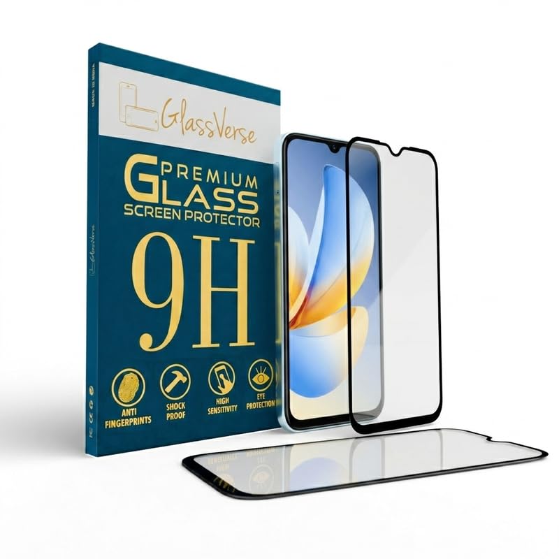 Image of GlassVerse PureView Tempered Glass for Realme C71 | Crystal Clear, 9H Hardness Screen Protector, Edge to Edge, Case Friendly, Hassle-less Installation Kit Included. (Pack of 1)