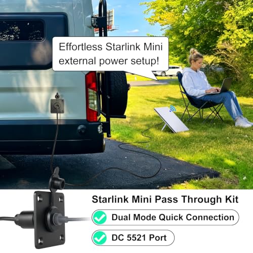 Image of RV Starlink Mini Wall Pass Through, DC Female Bulkhead Connector