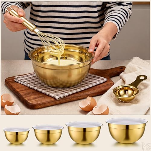 Set de 8 accesorios de cocina en acero inoxidable dorado miniatura 4