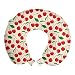 ABAKUHAUS Cereza Cojín de Viaje para Soporte de Cuello, Patrón Saludable de Frutas de Verano, Cómoda y Práctica Funda Removible Lavable, 30x30 cm, Champagne Vermilion