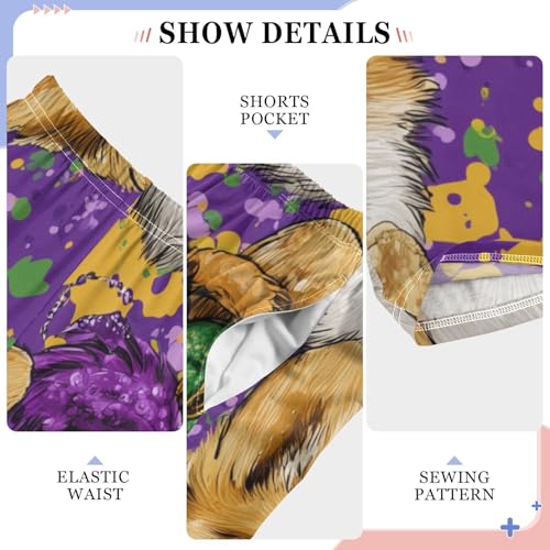 Corgi Dog with Jester Hat Boys Long Pants Soft Trousers Elastic Waist Kids Lounge Bottoms with Pockets S-XL4