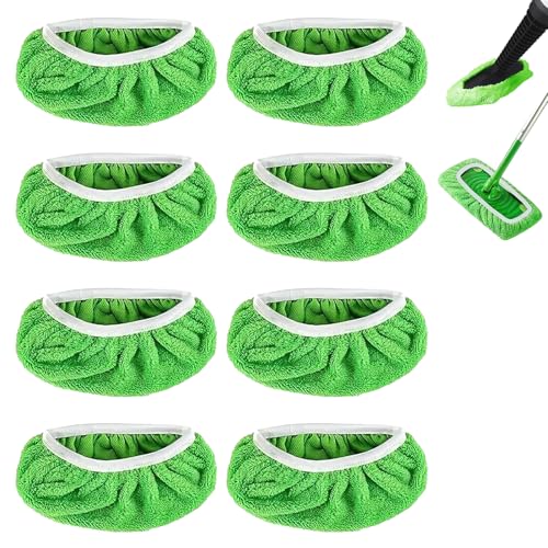 Paquete de 8 paños de repuesto universales para mopa de vapor Bissell Steam Shot, PurSteam y Wagner Spraytech. Accesorios reutilizables para limpiadores de vapor de mano. Paños lavables (grises).