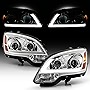 ACANII - For [Halogen Model] 2007-2012 GMC Acadia Chrome LED Tube Projector Headlights Headlamps Pair Set Left+Right