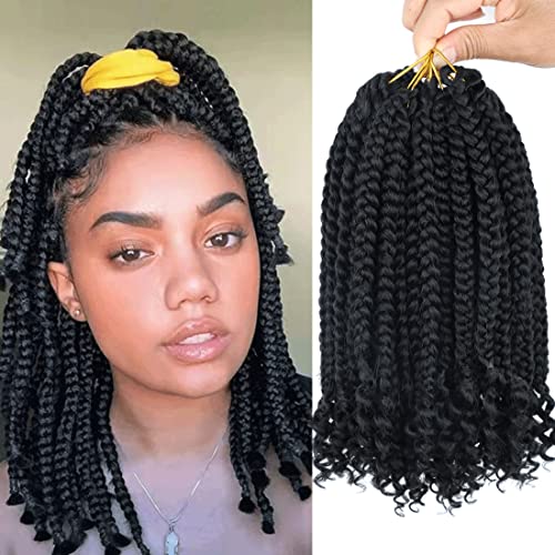 Layashow 12 Inch Crochet Box Braids Curly Ends 6...
