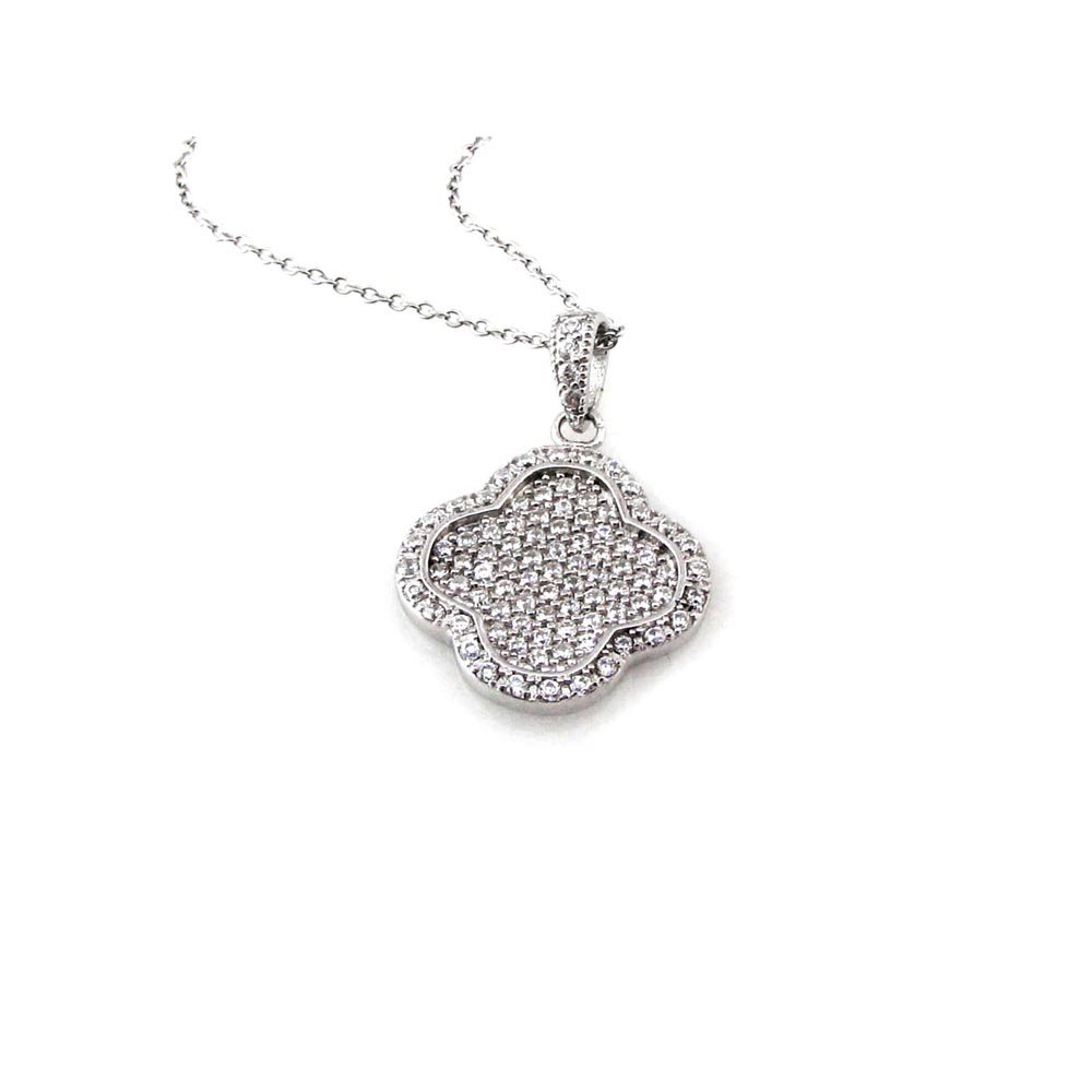 Vancleef CZ Necklace Minimalist Dainty Silver Brass Handmade Jewelry Gift CZN123-S