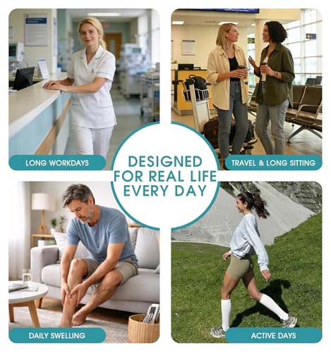 Image of 8 Pairs Compression Socks for Women & Men,Support Compression Stockings for Medical Running Athletic