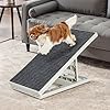 2 in 1 Dog Ramp Bed Adjustable Folding Collapsible for Small Medium Pets Cat Ramp with Non Slip Carpet, Adjustable Height Dog Ramp for Couch,Sofa,Chair