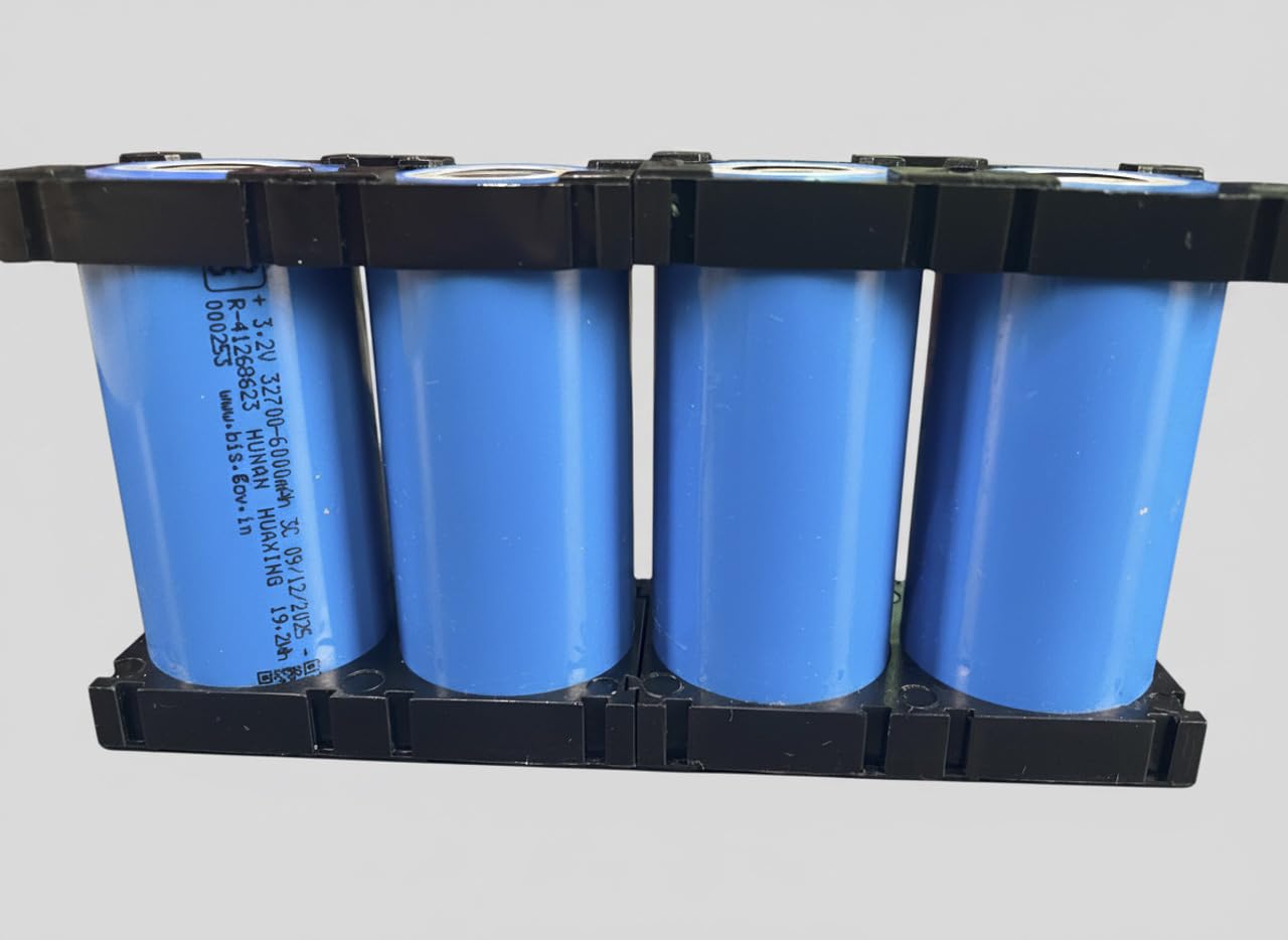 32700 battery cells for diy battery pack, solar system, ups, power backup & electronics projects | pack of 4 with cell holder
